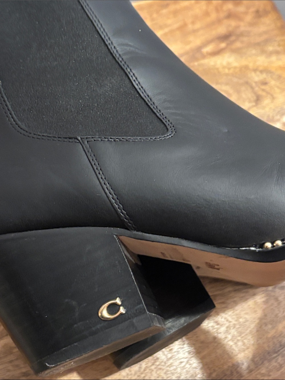 Coach Black Leather Studded Chelsea Booties - Picture 10 of 10